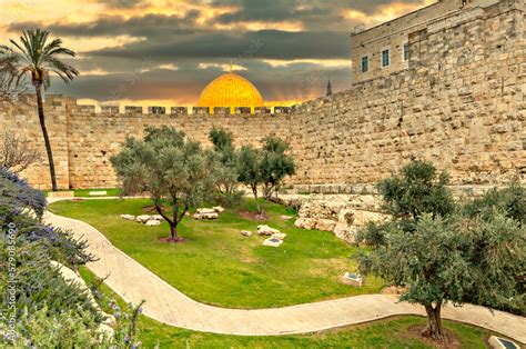 Medieval wall of fortress in Jerusalem - the capital of Israel and ...