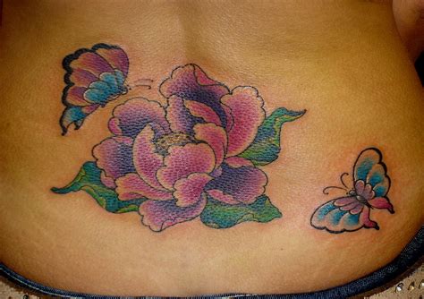 Flower Tattoo On Lower Back