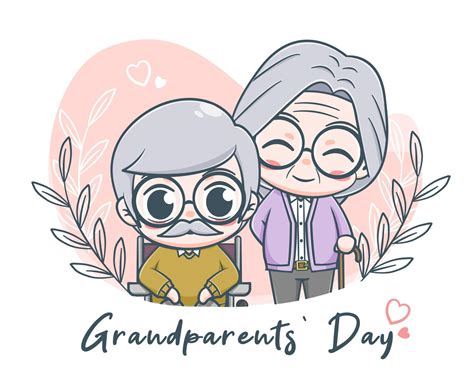 Grandparents day cartoon illustration 8018018 Vector Art at Vecteezy