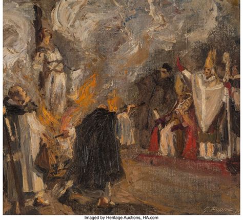 Georg Poppe (German, 1883-1963). Joan of Arc burning at the stake, | Lot #48090 | Heritage Auctions