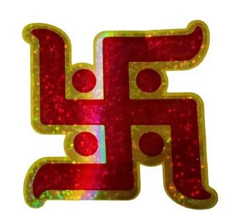 PVC Red Shubh Labh Swastik Stickers, Packaging Type: Packet at Rs 6 ...