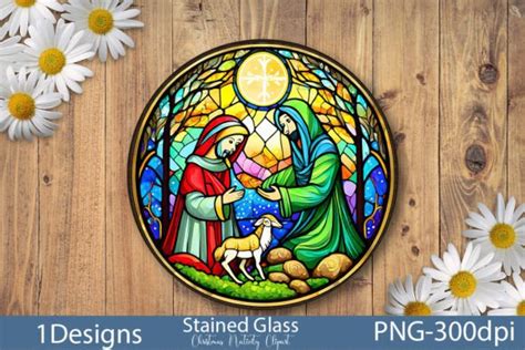 Stained Glass Christmas Nativity PNG Graphic by PrintExpert · Creative ...