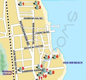 Hua Hin Map Map and Hotels in Hua Hin - Thailand - YourRooms.com