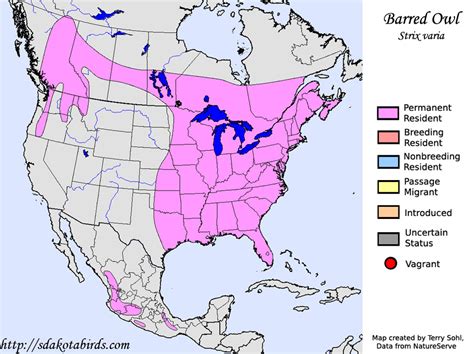 Barred Owl - Species Range Map