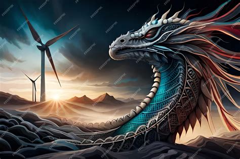 Premium AI Image | Fantasy evil dragon portrait surreal artwork of ...