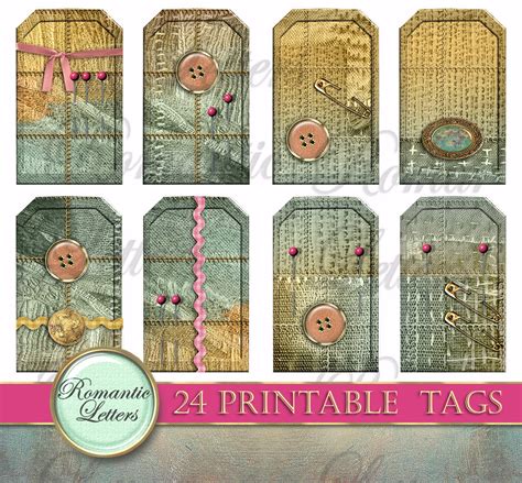 Printable Scrapbook Tags Printable Gift Tags Vintage Printable - Etsy