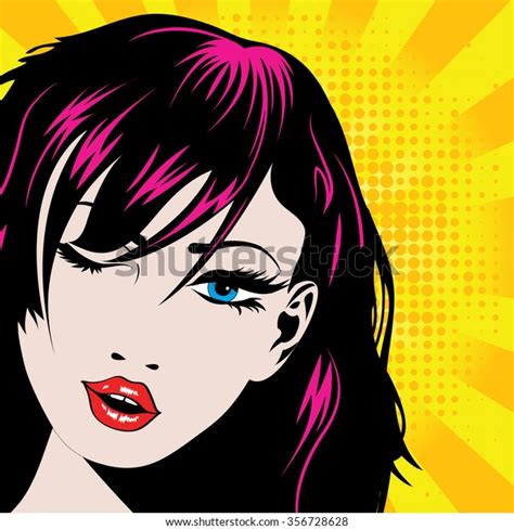 Pop Art Woman Winks Vector Illustration Stock Vector (Royalty Free ...