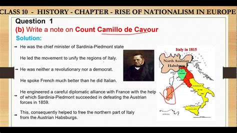 Question 1 (b) Write a note on Count Camillo de Cavour The Rise of ...