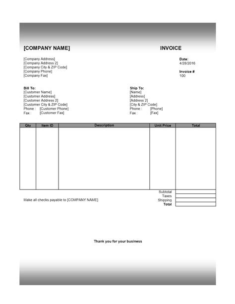 Open Office Invoice Templates