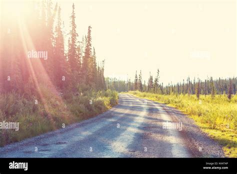 Scenic highway in Alaska, USA Stock Photo - Alamy