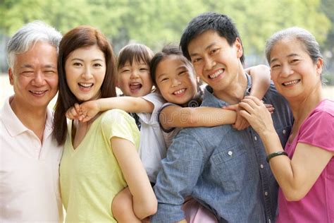 Portrait Of Multi-Generation Chinese Family Stock Image - Image of asian, grandchildren: 26097755