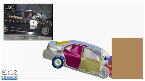 Comparaison essai - simulation d'un crash test d'une Toyota Yaris ...