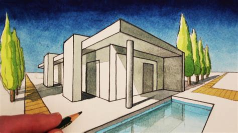 How To Draw A House In Two Point Perspective Modern House | Images and ...