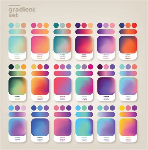 Premium Vector | Gradient ideas set | Gradient color design, Color palette design, Color design ...