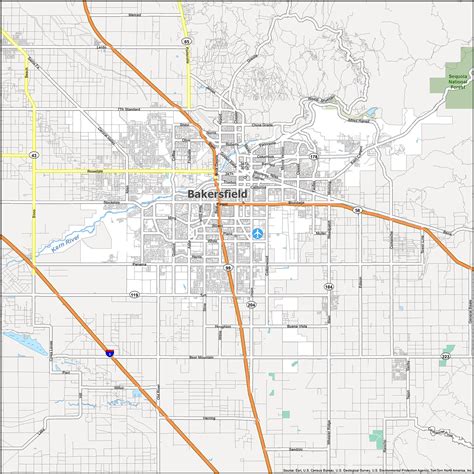 Bakersfield Map, California - GIS Geography