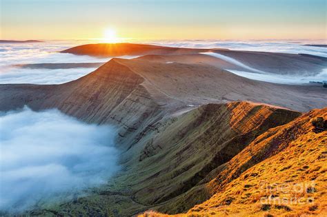 Sunrise over Cribyn, from Pen y Fan Photograph by Justin Foulkes - Pixels