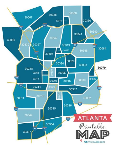 Atlanta Ga Zip Code Map [Updated 2019] - Atlanta Zip Code Map Printable | Printable Maps