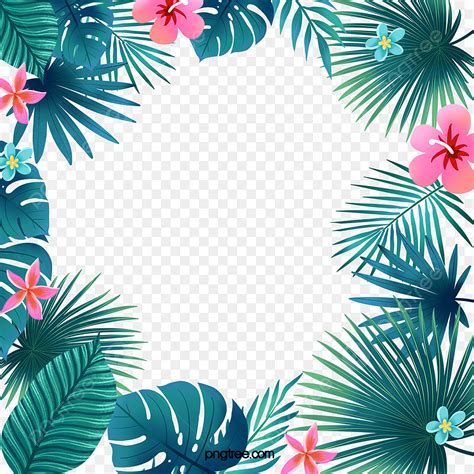 Tropical Flower Border Svg