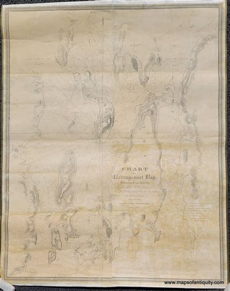 1832 - Rare Chart of Narragansett Bay, Surveyed in 1832 by Capt. Alex. | Secretary of the navy ...