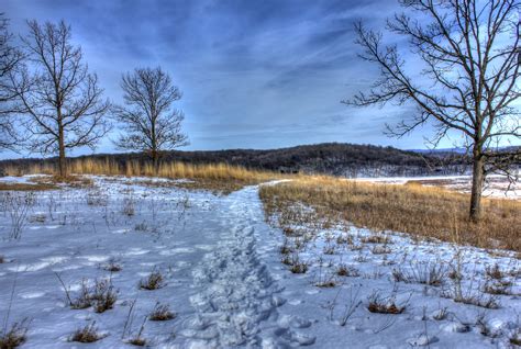 Hiking under the winter sky on the Ice Age Trail, Wisconsin image - Free stock photo - Public ...