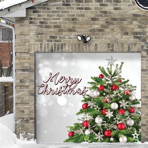 The Holiday Aisle® Merry Christmas Tree Garage Door Mural & Reviews | Wayfair