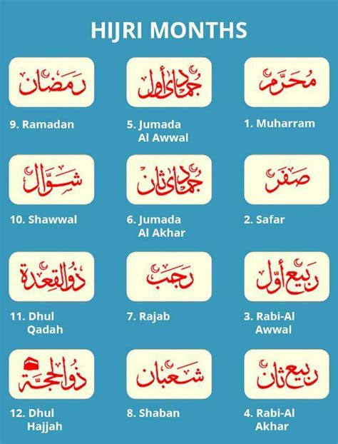 Islamic Calendar - Hijri Calendar - Islamic Months Calendar