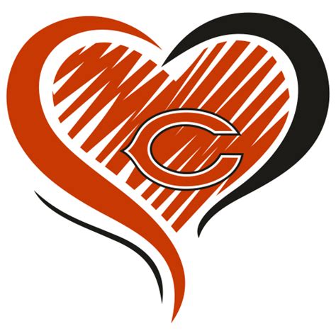 Chicago Bears Logo SVG | Love Heart Chicago Bears Svg | Chicago Bears NFL Svg Logo | Chicago ...