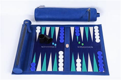 Roll-Up Backgammon Travel Game Set (Blue) - KATGAMMON | Backgammon ...