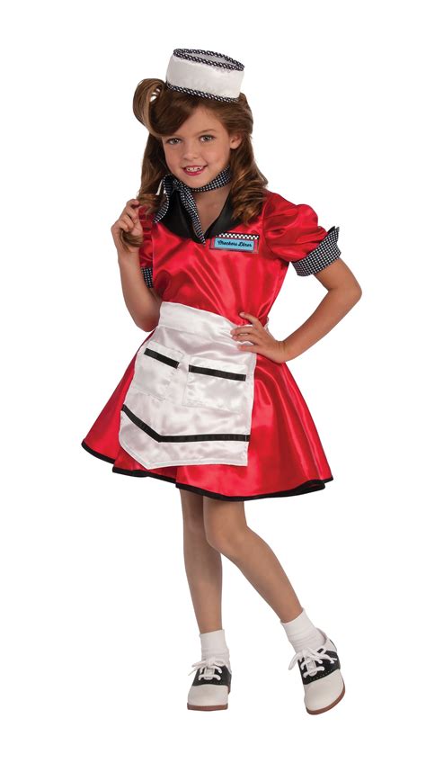 Girls 50s Diner Girl Costume – JJ's Party House