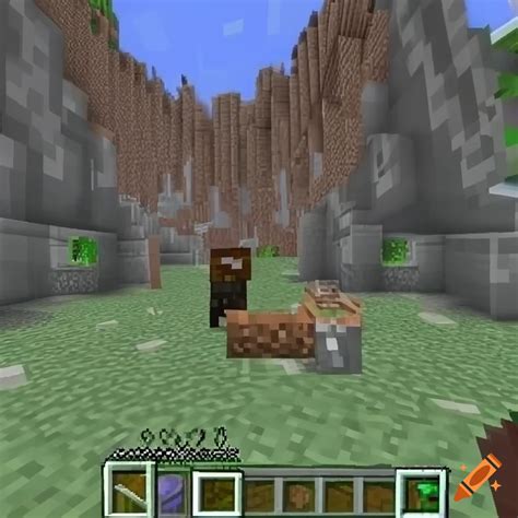 Screenshot of normal survival minecraft gameplay on Craiyon