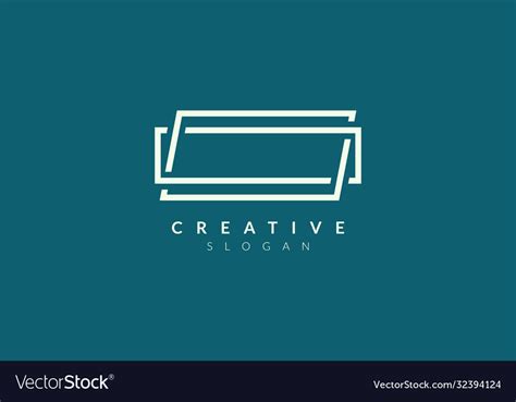 Rectangular stripe logo design minimalist Vector Image