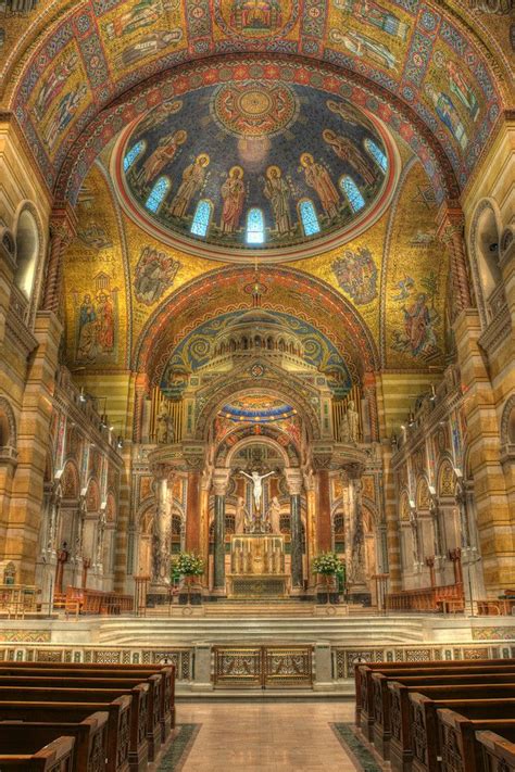 Interior, Cathedral of St. Louis, St. Louis, Missouri. Totally covered ...