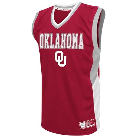 Men's Colosseum Crimson Oklahoma Sooners Fadeaway Basketball Jersey ...