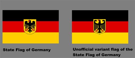 Differences between the State flag of Germany with the Emblem and A Unofficial Variant of it : r ...