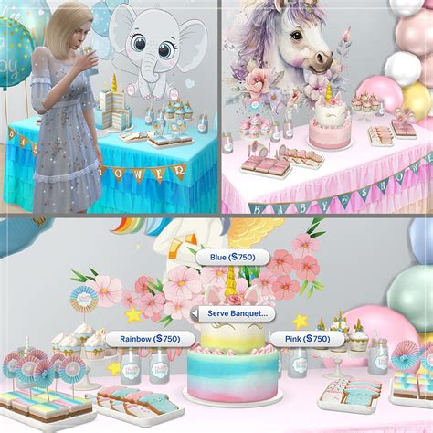 Banquet table for Baby Shower | Sims baby, Mod baby shower, Baby shower