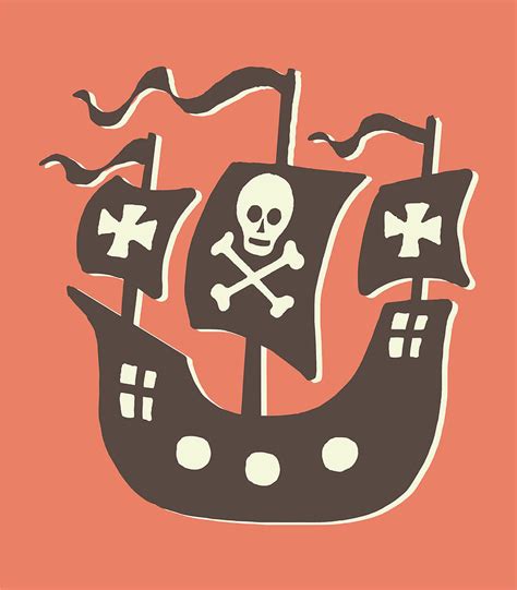 Pirate Ship Drawing by CSA Images - Fine Art America