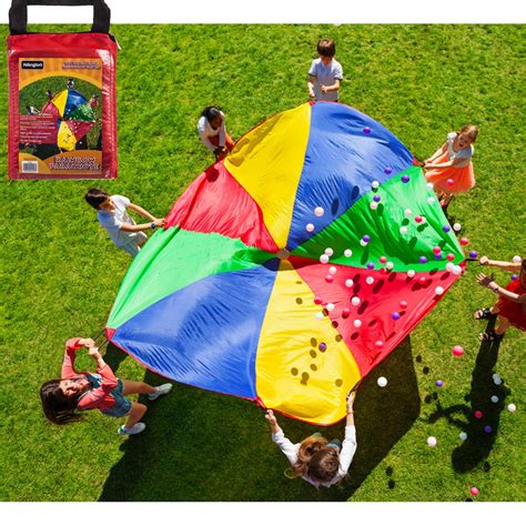 Fineway Kid Play Rainbow Parachute Play Tent Outdoor Game Exercise Sport -210T Play Parachute ...