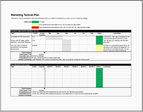 Tactical Plan Template