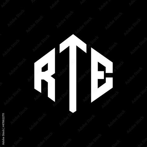 RTE letter logo design with polygon shape. RTE polygon and cube shape ...