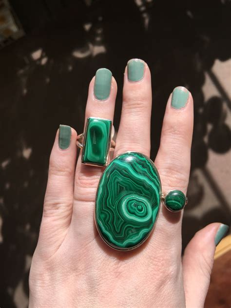 Malachite rings / sterling silver | Malachite jewelry, Deco jewelry, Jewelry art