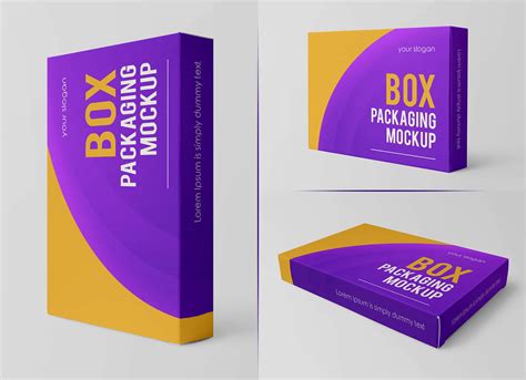 Free Rectangle Box Packaging Mockup PSD Set - Good Mockups