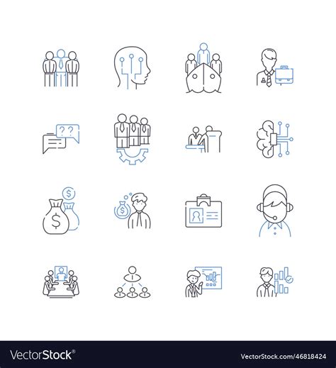 Career guidance line icons collection assessment Vector Image