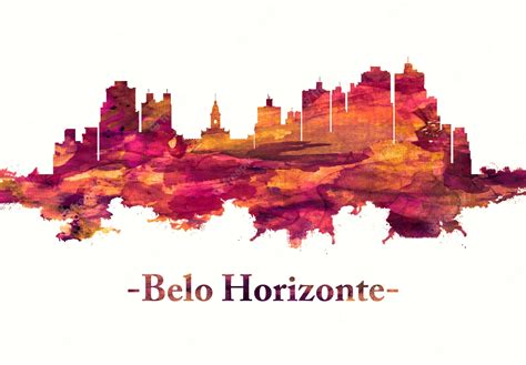 Premium Photo | Belo horizonte brazil skyline in red