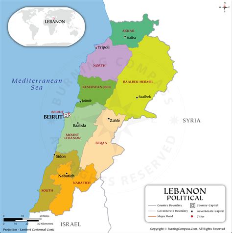 Lebanon Political Map