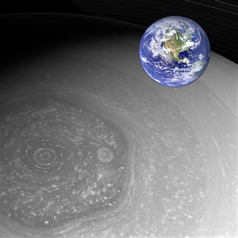 The hexagon on Saturn's north pole : space