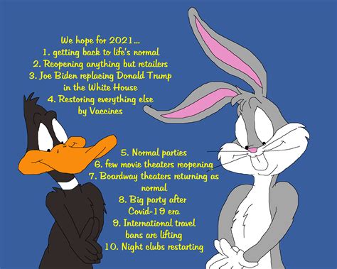 Bugs Bunny and Daffy Duck hopes for 2021 by TomArmstrong20 on DeviantArt