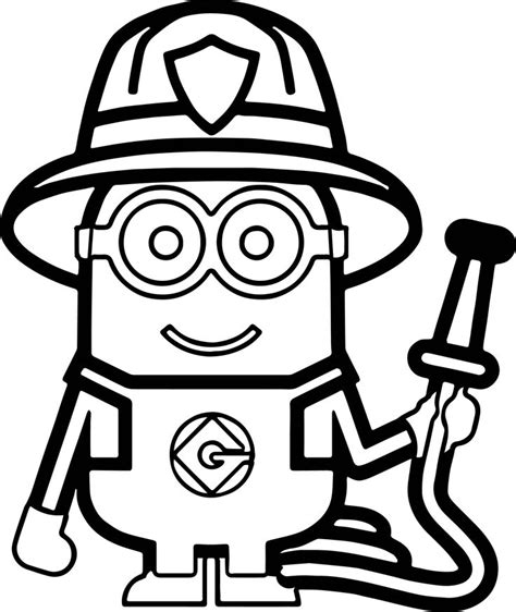 Minions Fireman Coloring Page - Wecoloringpage.com | Páginas para colorear para imprimir ...