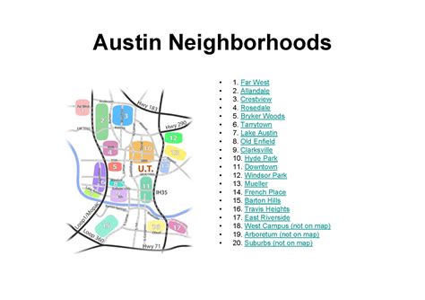 Austin Tx Neighborhoods Map - Austin Tx USA • mappery