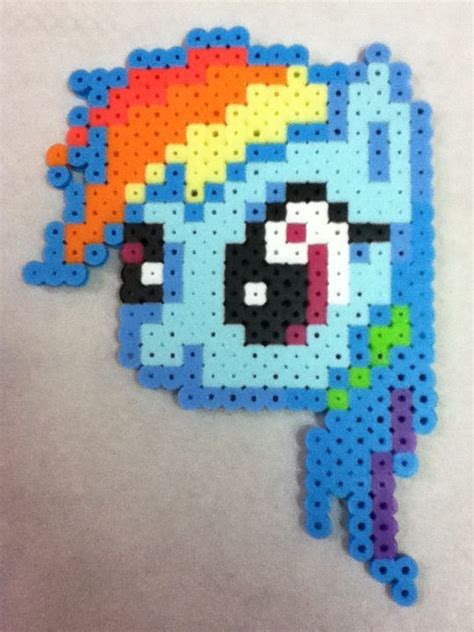 -Perler- Rainbow Dash Head by OtakuLuka on DeviantArt | Rainbow dash, Perler bead patterns ...