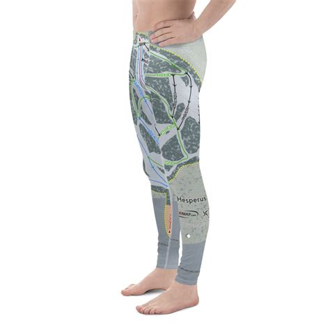 Hesperus, Colorado Ski Trail Map Men's Base Layer Bottom | Powderaddicts